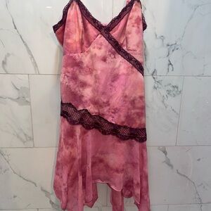 Wild Fable Pink and Black Lace Chemise